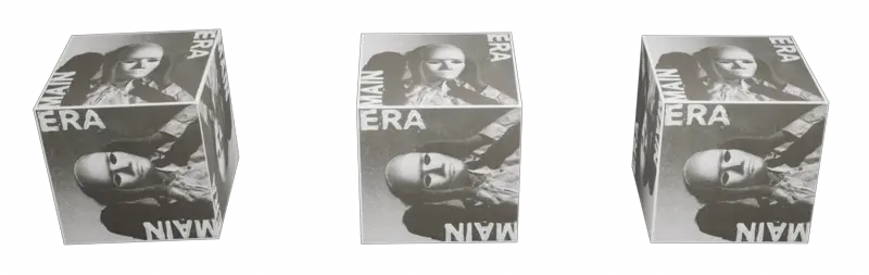 cubes with cover for new main era album rotating in 3d